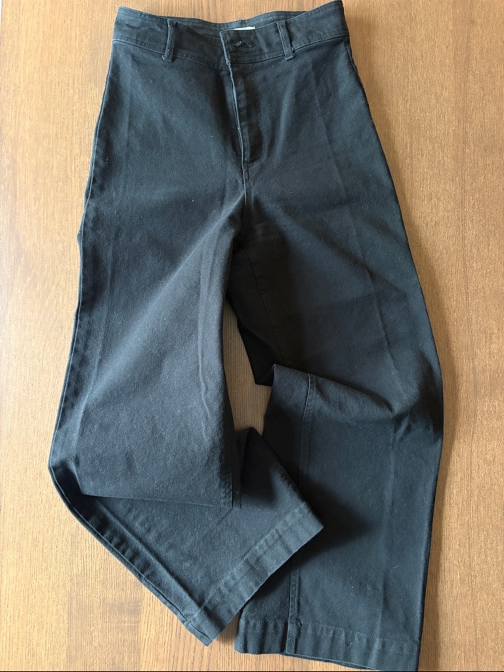 ZEST - High-Rise Wide Leg Black Canvas Pants